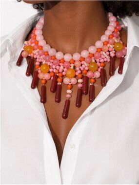 New! Colorful Beaded Statement Dopamine Necklace NWOT (5004)